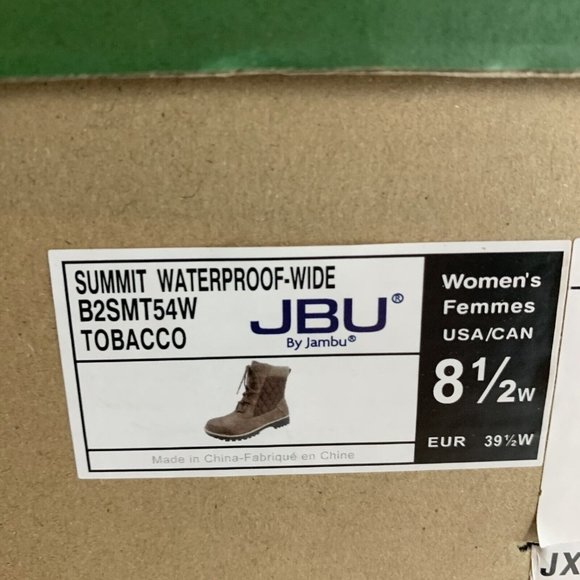 JBU by Jambu Summit B2SMT54W Water Repellent Boot Womens Size 8.5W Tobacco S0330 - Picture 8 of 9